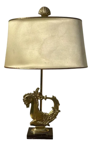 Art Deco Seahorse Table Lamp attributed to Maison Charles