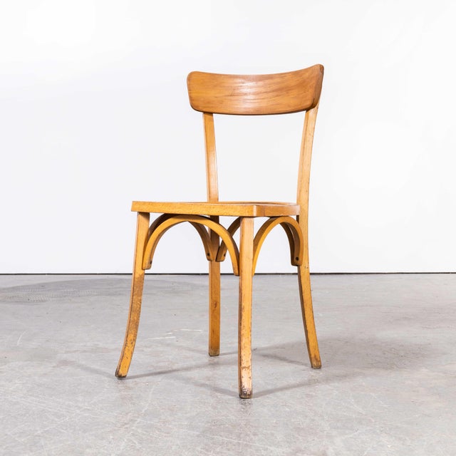 French Blonde Bentwood Kick Leg Dining Chair from Baumann, 1950s For Sale - Image 15 of 15