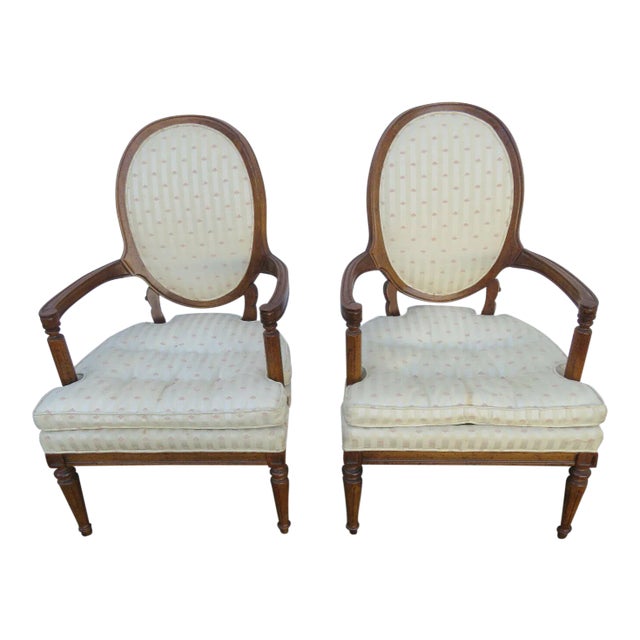 French Distressed Side Living Bed Room Den Chairs- A Pair For Sale