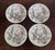 Japanese Vintage Japanese Porcelain Famille Rose Peach & Bat Plates - Set of 4 (10.25") For Sale - Image 3 of 11