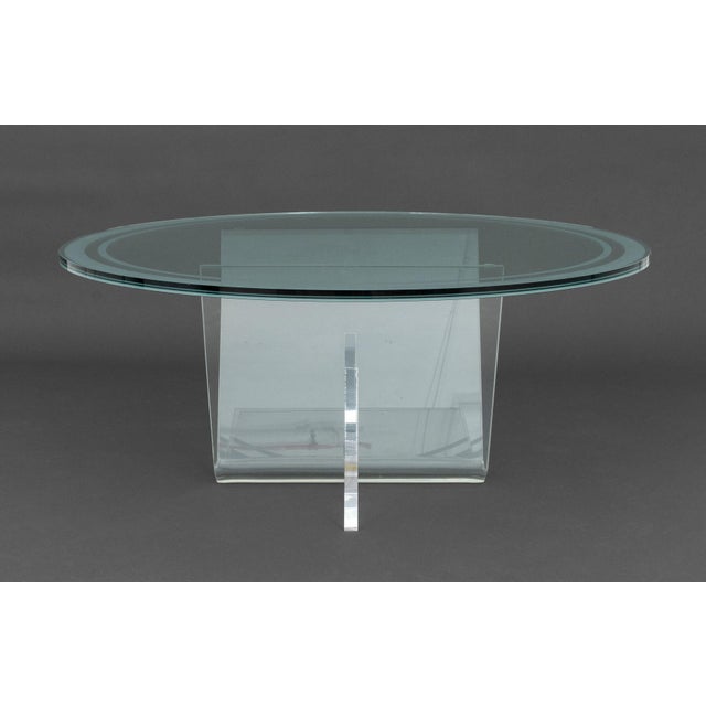 Transparent Charles Hollis Jones Style Glass Top Coffee Table For Sale - Image 8 of 9