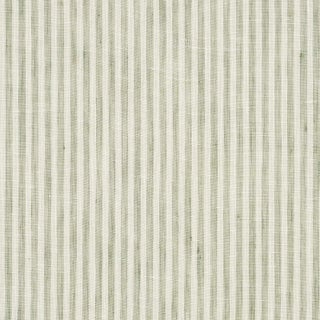 Schumacher Tori Stripe Sheer Fabric in Sage For Sale
