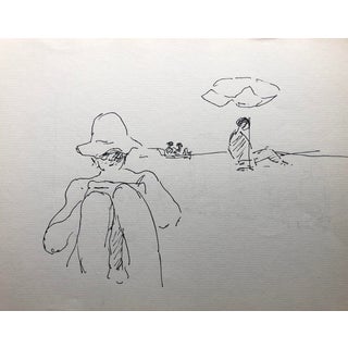 1970s Beach Scene by Hayward Cirker For Sale