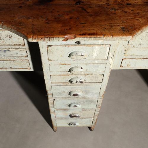 Industrial Table with Four Workstations For Sale - Image 12 of 16