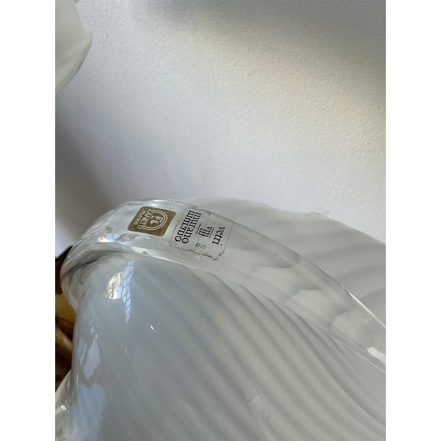 White Vintage Italian Murano Calle Lily Table Lamp For Sale - Image 8 of 12