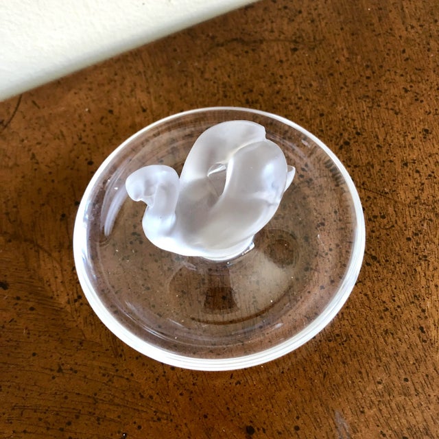French Lalique France Swan Ring Dish For Sale - Image 3 of 4