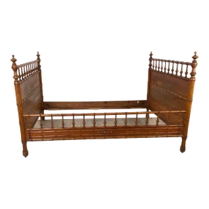 Faux Bamboo Full Size Bed Frame, England Circa 1880
