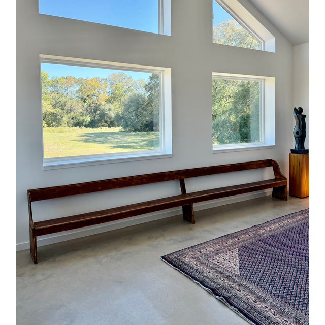 16' Sixteen Feet Long Monumental Amish School House Wood Bench For Sale - Image 4 of 18