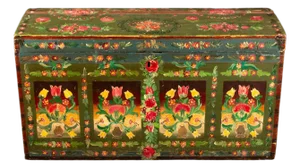 Early 19th Century Hand-Painted Floral Trunk