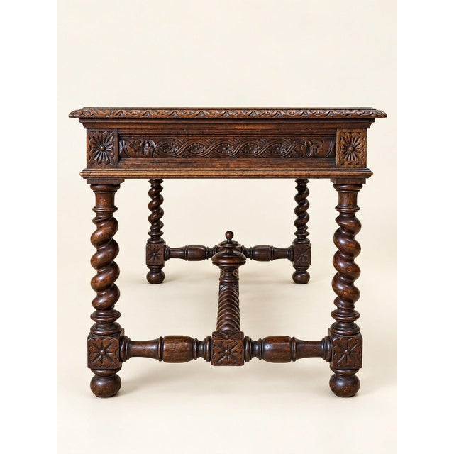19th Century 19th Century Louis XIII Carved Oak Desk For Sale - Image 5 of 7