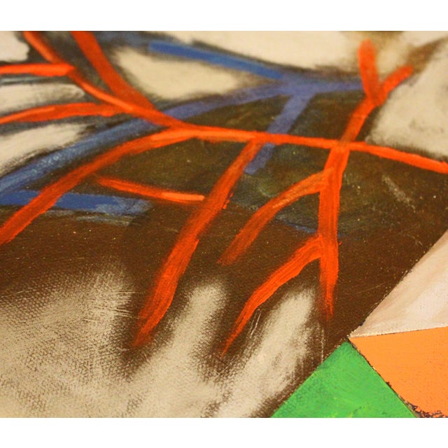 "Floating Rocks" by Paul Hrusovsky, 2024, acrylic on canvas in frame. 37.75" x 37.75" x 1.25"