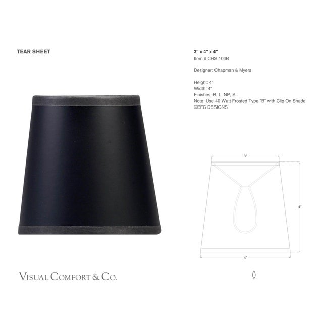 Chapman & Myers by Visual Comfort Signature 3" x 4" x 4" Black Paper Candle Clip Shade Designer: Chapman & Myers Height:...