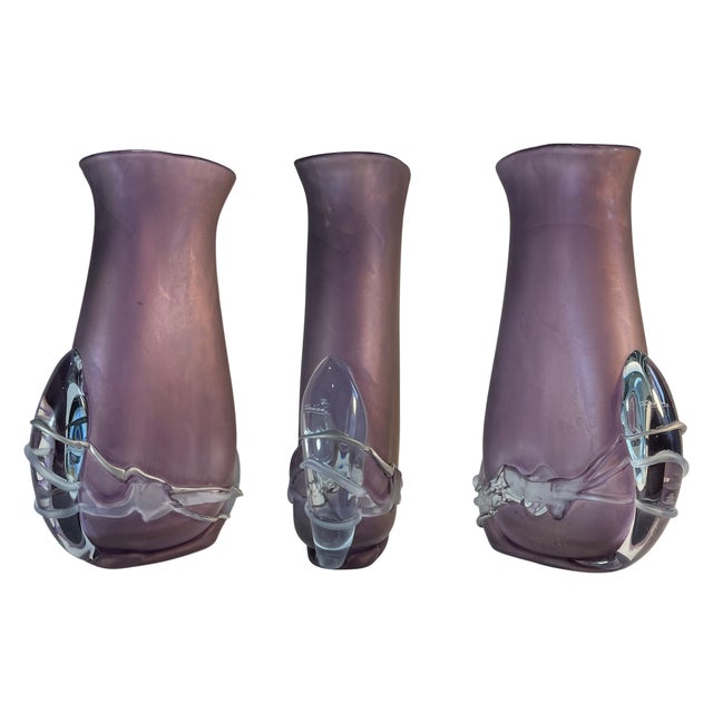 Art Glass Purple Vase Signed by Ion Tamaian For Sale - Image 10 of 18