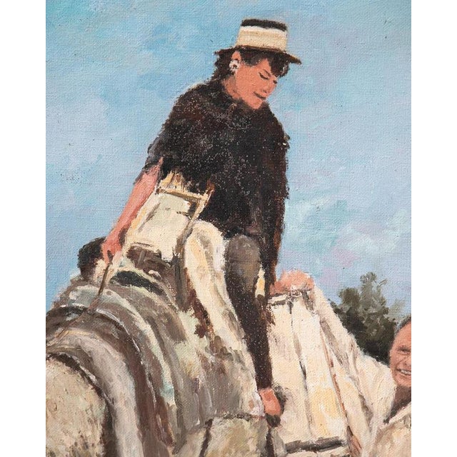Mid-Century Modern R. Peyre, Cannes Film Festival, 1964, Oil Painting on Canvas, Framed For Sale - Image 3 of 11