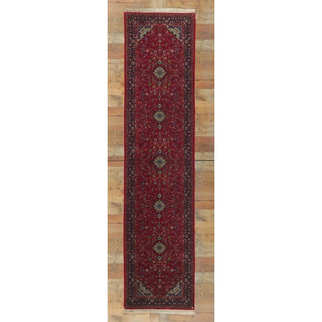 Red Vintage Chinese Silk-Wool Runner - 02'06 X 10'08 For Sale - Image 8 of 9