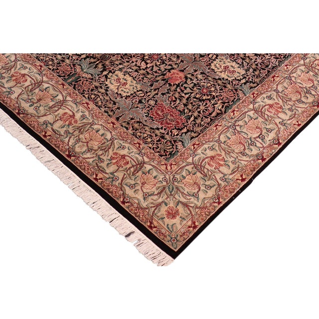 Shabby Chic Shabby Chic 1990's Pak-Persian Black/Beige Wool Rug - 8'3'' X 10'3'' For Sale - Image 3 of 9