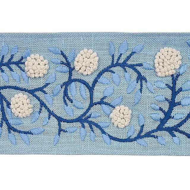 With a winding, embroidered floral design accentuated by French knots, Ashoka Tape adds an element of handcrafted beauty...