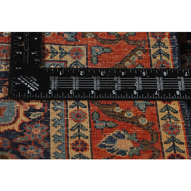 Antique Navy Blue Persian Mohajeran Sarouk Rug - 03'03 X 03'10 For Sale In Dallas - Image 6 of 9