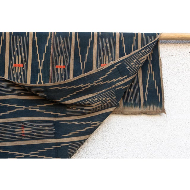 Vintage Baoule African "Coastal Diamond" Ikat Throw For Sale In Los Angeles - Image 6 of 7