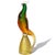 Mid-Century Modern Vintage Murano Sommerso Orange Green Gold Flecks Italian Art Glass Tall Pheasant Bird Figure Sculpture For Sale - Image 3 of 7