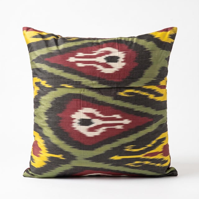 Folk Art Contemporary Outpost Original Black Paisley Suzani Pillow For Sale - Image 3 of 4