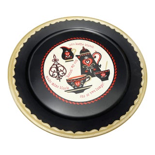 Mid-Century Large Scandinavian Toleware Coffee Serving Tray For Sale