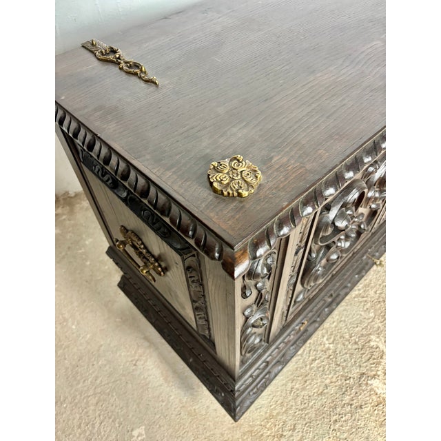 Spanish Carved Blanket Chest, 1920 For Sale - Image 13 of 17