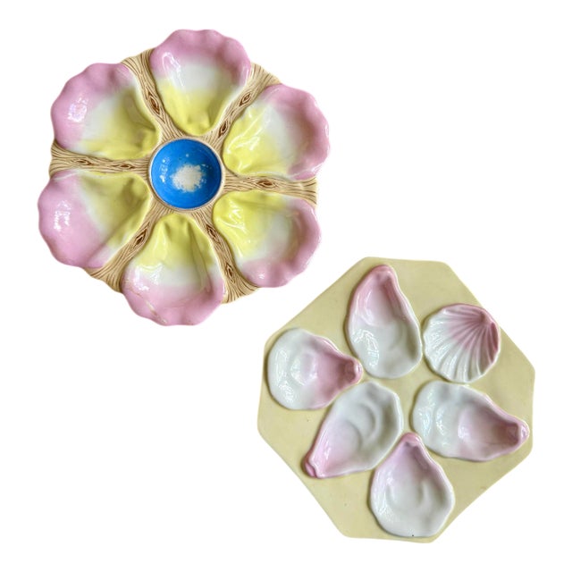 19th C. Continental Oyster Plates, a Pair For Sale