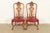 An outstanding pair of antique Georgian, Chippendale, or Queen Anne style side chairs or dining chairs By Berkey & Gay...