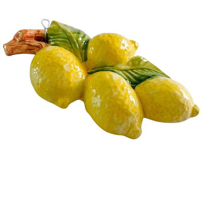Vintage-Style Italian Majolica Lemon Wall Plaques by Bassano Del Grappa Ceramiche - Pair For Sale - Image 10 of 13