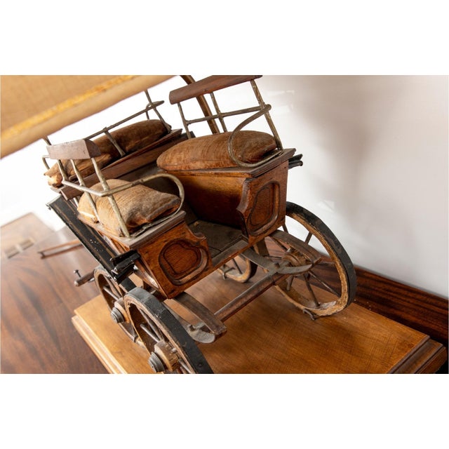 19th Century Antique Horse Drawn Stagecoach Wagon Mounted as Lamp For Sale - Image 5 of 10