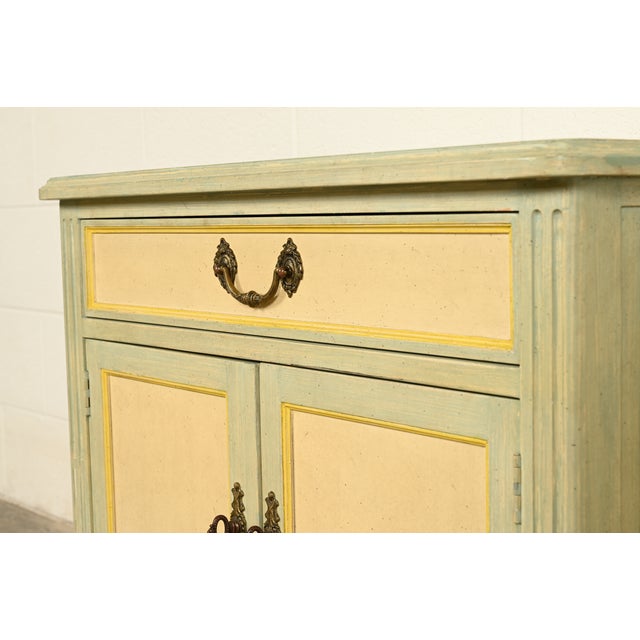 Cream Baker Furniture French Regency Louis XVI Cream Lacquered Nightstand, Circa 1960s For Sale - Image 8 of 14