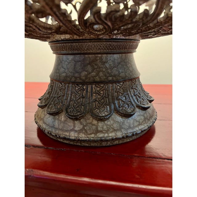 Metal Large Late 20th Century Moroccan/Spanish Style Metal Table Lamp Filigree Base For Sale - Image 7 of 11