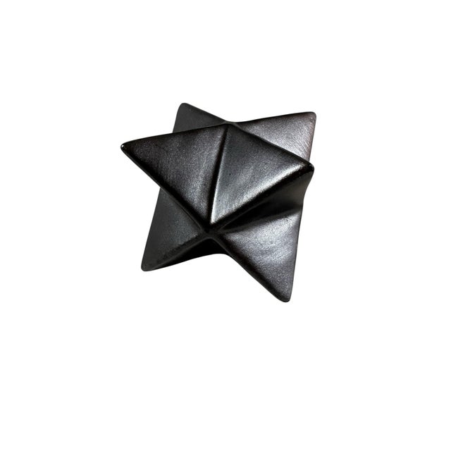 Metallic Gray Faux Merkaba Accent Piece very cool on a bookshelf or in an office. Bring some good luck to your space.