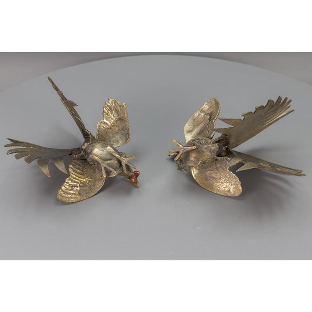 Bronze Sculptures of Fighting Roosters, Japan, 1950s, Set of 2 For Sale - Image 16 of 18