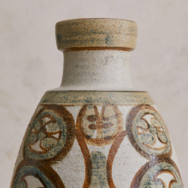 Mid-Century Modern Danish Abstract Motif Ceramic Vase by Noomi Backhausen for Soholm Stentøj, 1970s For Sale - Image 3 of 7