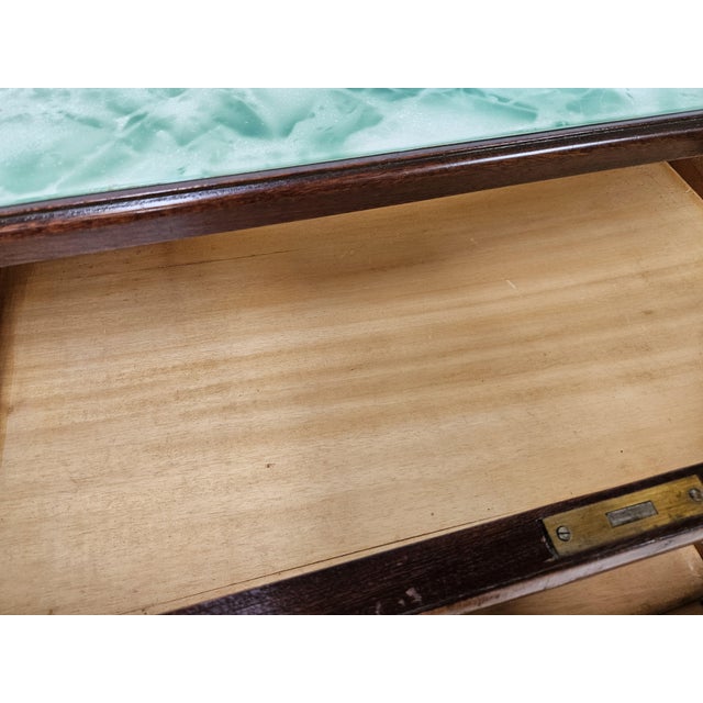 Vintage Six-Drawer Oak Chest of Drawers with Glass Top, 1960 For Sale - Image 18 of 18