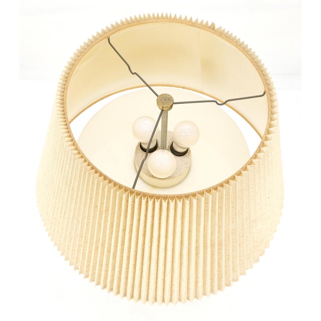 c1970s Solid Walnut Brass Inlay Obelisk Style Shape Square Base Table Lamp MINT!