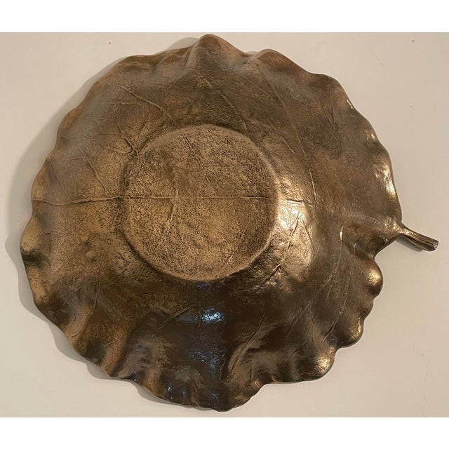 20th Century Leaf Cast Gilt Bronze Metal Bowl For Sale In Philadelphia - Image 6 of 7