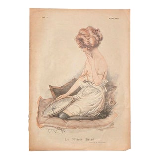 Maurice Millière "Le Miroir Brisé" Fantasio 1918 Magazine Print For Sale