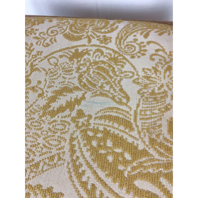 Brown Mid Century Modern Side Chair With Limed Oak Finish and Newer Patterned Upholstery For Sale - Image 8 of 12