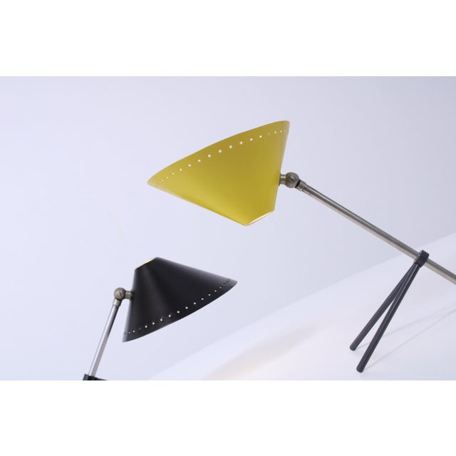 Pinocchio Black and Yellow Tripod Table Lights by H. Th. J. A. Busquet for Hala, 1950s, Set of 2 For Sale - Image 13 of 18