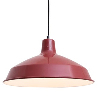 Red Enamel Industrial Pendant Lamp For Sale