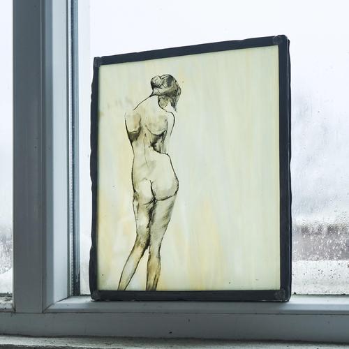 Nude Figure, Mid 20th Century, Stained Glass For Sale - Image 9 of 10