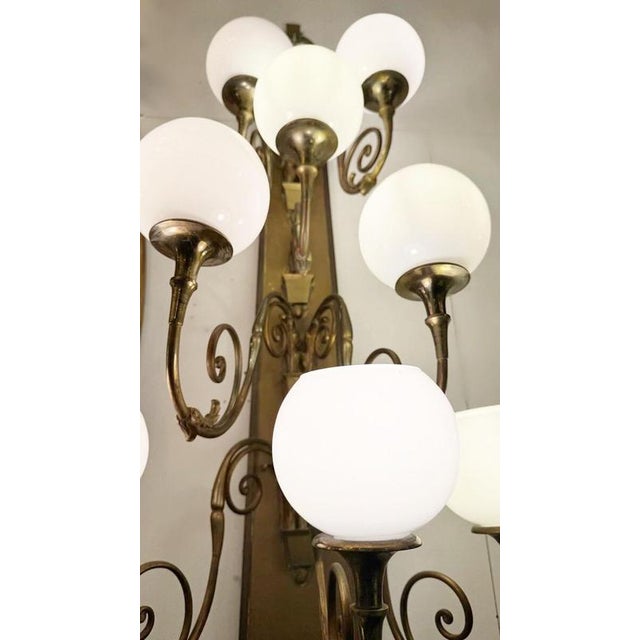 Large Bronze Wall Lights, 1920, Set of 2 For Sale - Image 6 of 10