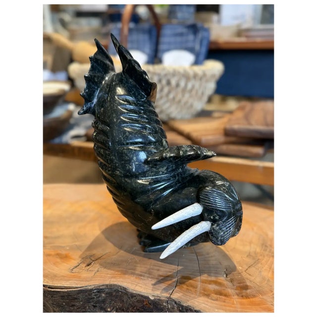 1960s 1960s Soapstone Dancing Walrus by Peter Parr 10.5 Inches – Cape Dorset, Nu For Sale - Image 5 of 8