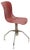 Office Chair with Ergonomic Seat in Brick Red Plastic, 1950s For Sale