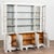 Elegant and stately Swedish Gustavian style display cabinet or bookcase in two sections standing over 6' tall and just...
