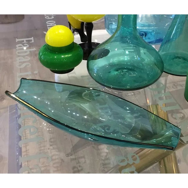 Vintage Blenko Dish, Teal Blue For Sale In San Francisco - Image 6 of 6