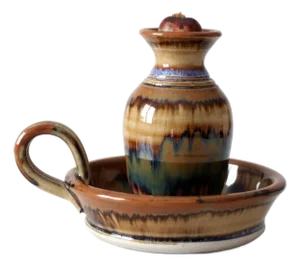 Vintage Handmade Studio Pottery Oil Lamp